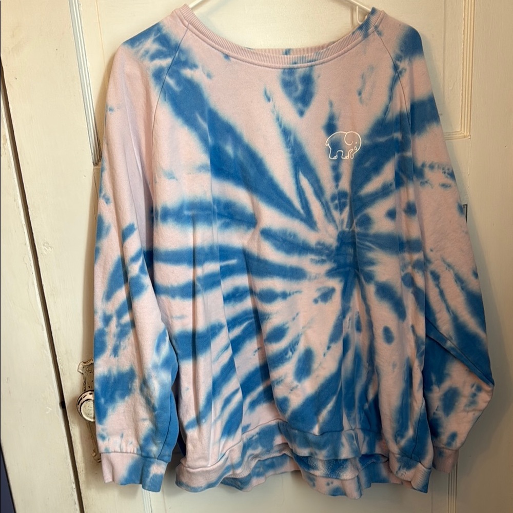 Blue and Pink Tie-Dye Sweatshirt
